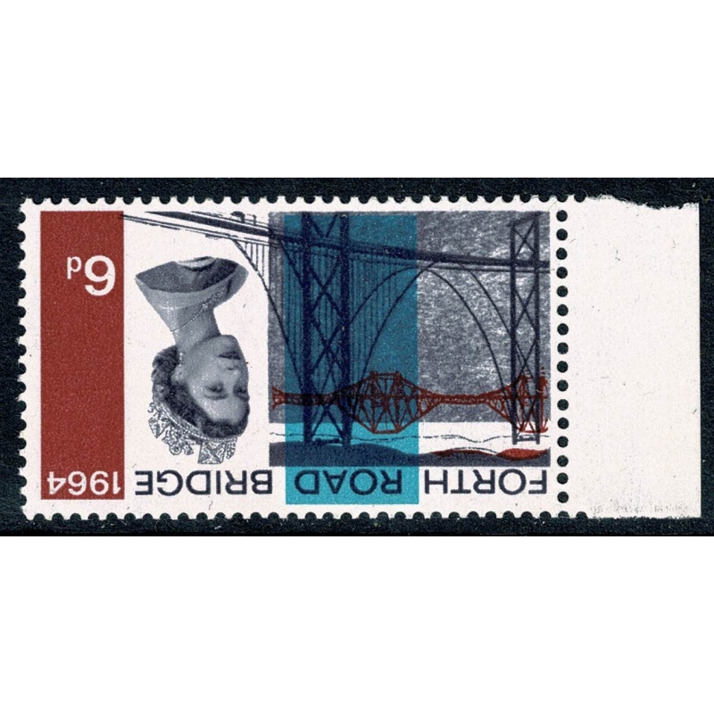 1964 Forth Road Bridge 6d (ord). WATERMARK INVERTED. Marginal single. SG 660Wi.