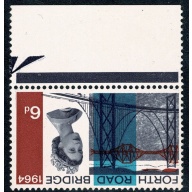 1964 Forth Road Bridge 6d (ord). WATERMARK INVERTED. Marginal single. SG 660Wi.