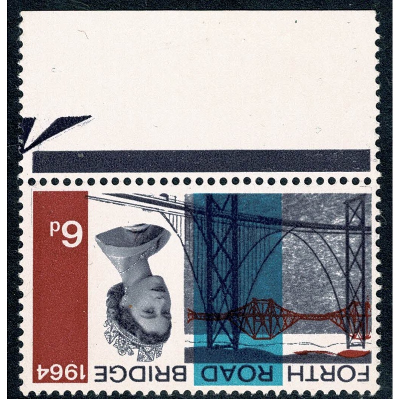 1964 Forth Road Bridge 6d (ord). WATERMARK INVERTED. Marginal single. SG 660Wi.