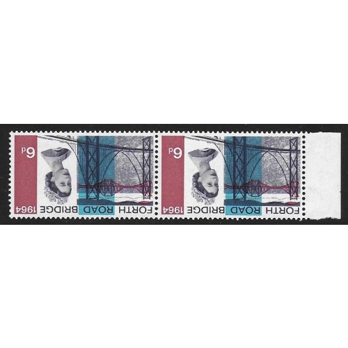 1964 Forth Road Bridge 6d (ord). WATERMARK INVERTED Marginal pair. SG 660Wi.