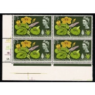 1964 Botanical Congress 1/3 (ord). Cylinder 1D 1C 1B 1A  no dot block of four. SG 658.