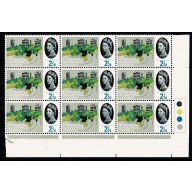 1964 Geog. Congress 2½d (ord). Listed constant variety "short line under 2½" two examples SG 651a