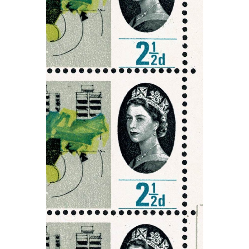 1964 Geog. Congress 2½d (ord). Listed constant variety "short line under 2½" two examples SG 651a