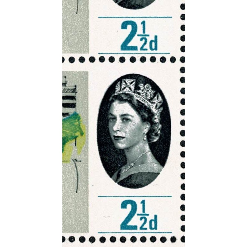 1964 Geog. Congress 2½d (ord). Listed constant variety "short line under 2½" two examples SG 651a