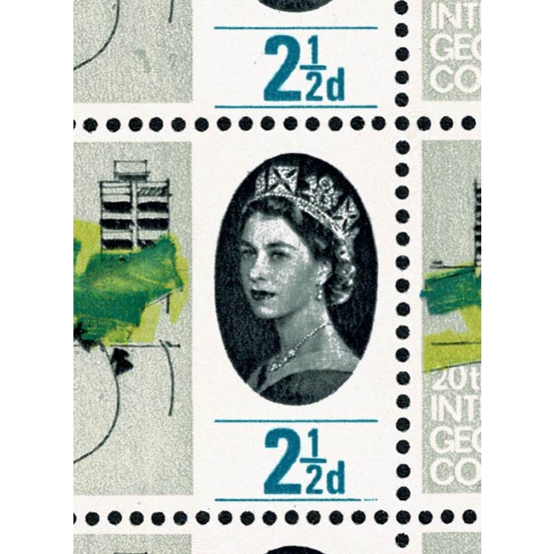 1964 Geographical Congress 2½d (ord). Listed variety "line repaired" SG Spec. W46b