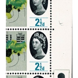 1964 Geographical Congress 2½d (phos). Listed variety "short line under 2½d". SG 651pa