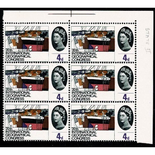 1964 Geographical Congress 4d (ord). Woodstock listed constant variety, plus good Gibbons listed minor contant variety.