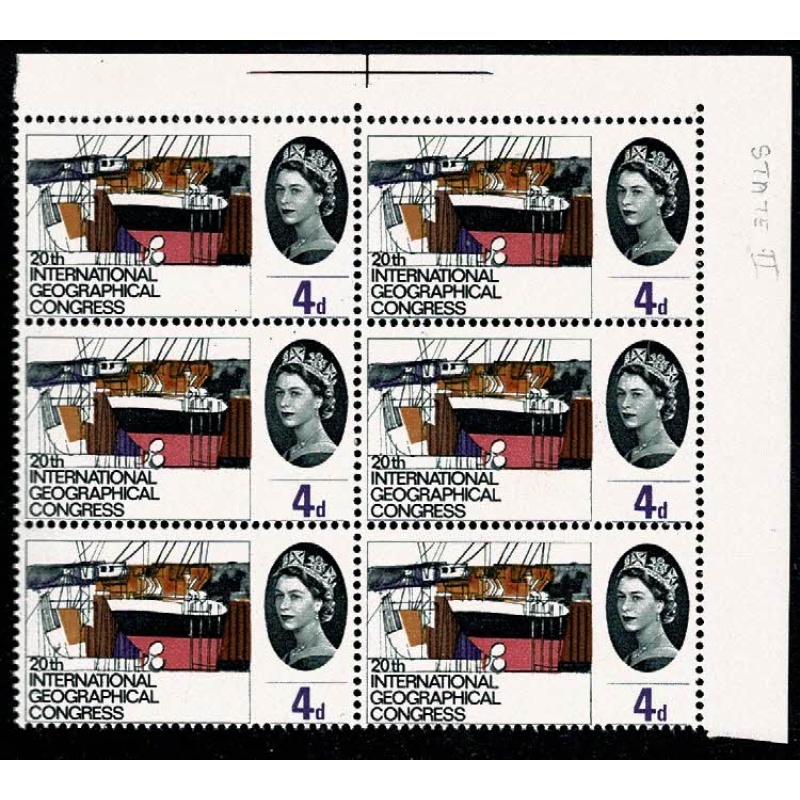 1964 Geographical Congress 4d (ord). Woodstock listed constant variety, plus good Gibbons listed minor contant variety.