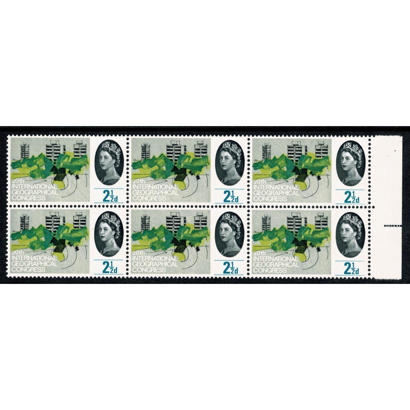 1964 Geog. Congress 2½d (ord). Listed constant variety "short line under 2½" SG 651a