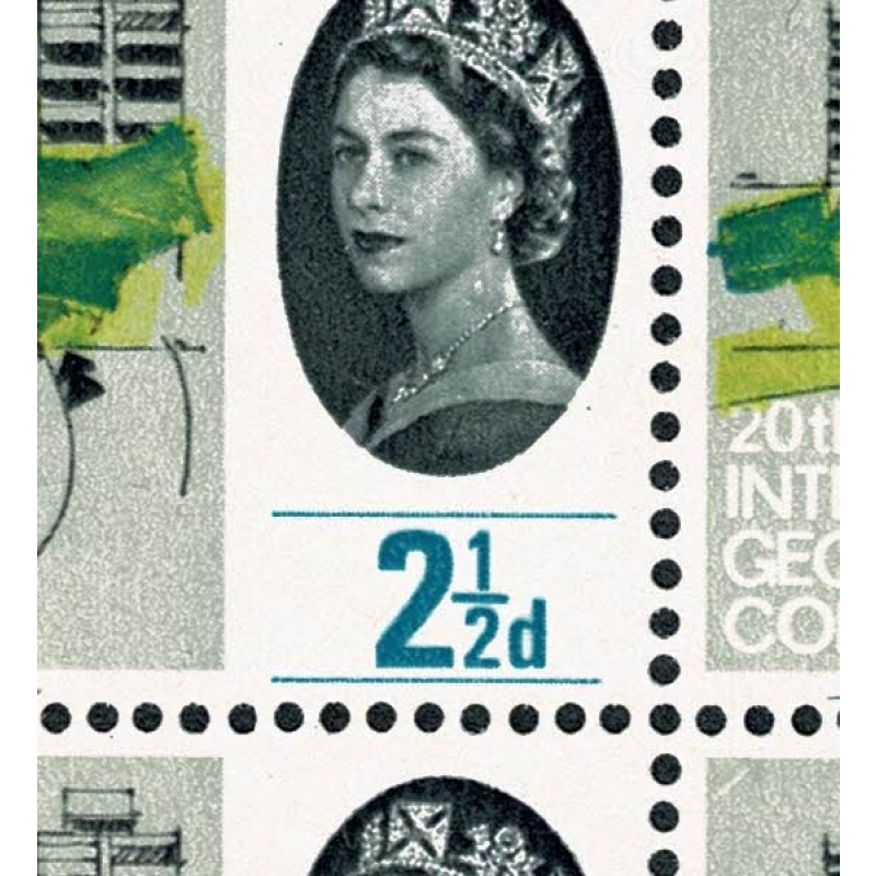 1964 Geog. Congress 2½d (ord). Listed constant variety "short line under 2½" SG 651a