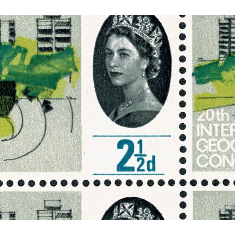1964 Geog. Congress 2½d (ord). Listed constant variety "short line under 2½" SG 651a
