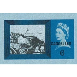 1964 Shakespeare "Scenes" Airletter. CANCELLED overprint