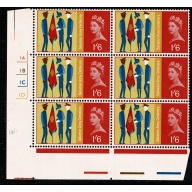 1965 Salvation Army 1/6 (ord).  Cylinder 1A 1B 1C 1D block of six. SG 666