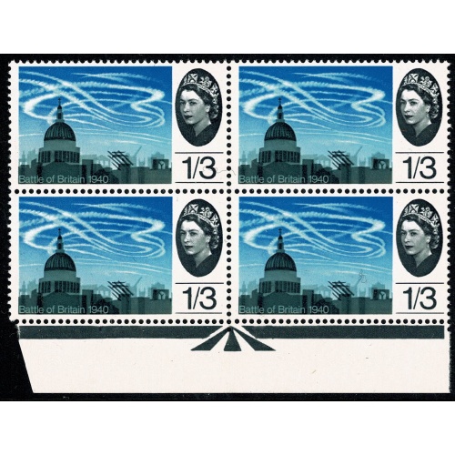 1965 Battle of Britain 1/3 (ord). Listed variety "short line under value" SG 678 var