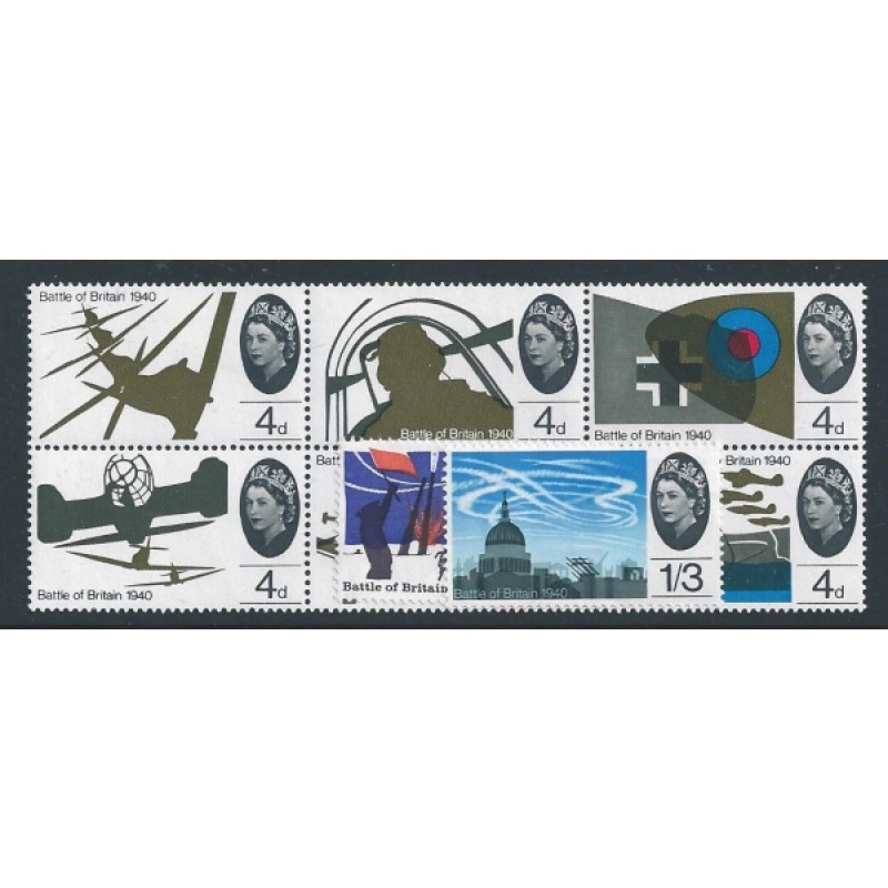 1965 Battle of Britain (phos). SG 671p-678p