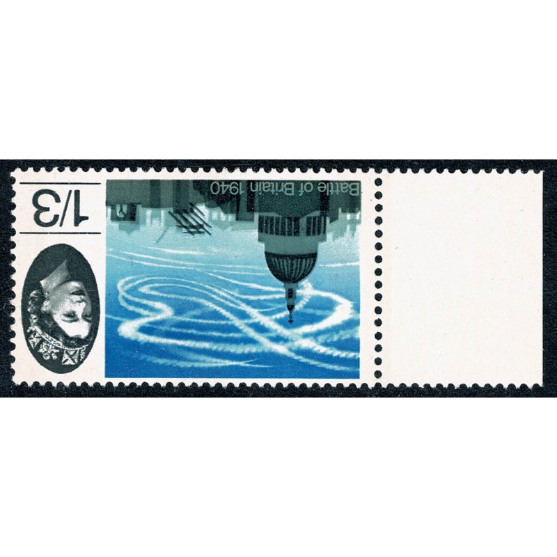 1965 Battle of Britain 1/3 (phos). WATERMARK INVERTED. Left marginal single. SG 678pWi