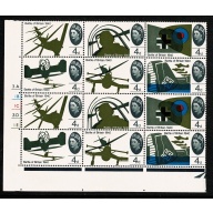 1965 Battle of Britain 4d (ord). Cylinder 3A 1B 1C 3D 1E no dot block of 12. SG 671-676.