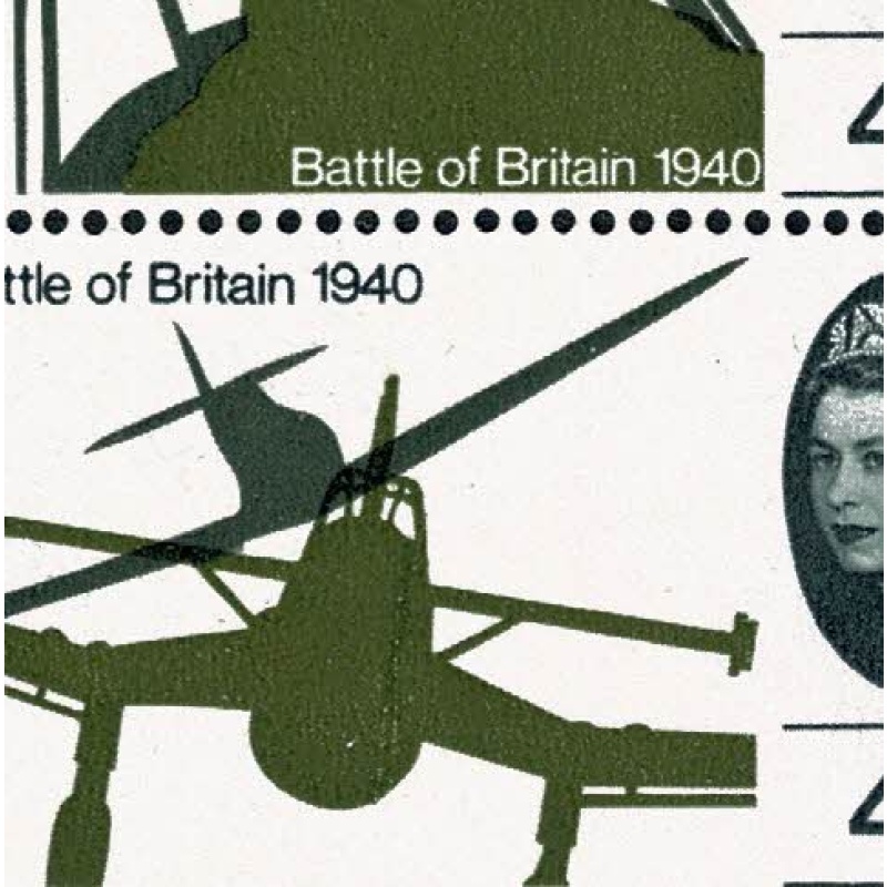 1965 Battle of Britain (ord).4d "Stuka retouch" listed variety. SG Spec. W71b