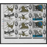 1965 Battle of Britain 4d (phos). Cylinder block with two listed varieties.