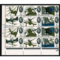 1965 Battle of Britain 4d (phos). Cylinder 3A 1B 1C 3D 1E dot block of 12. contains listed varieties.SG 671-676.