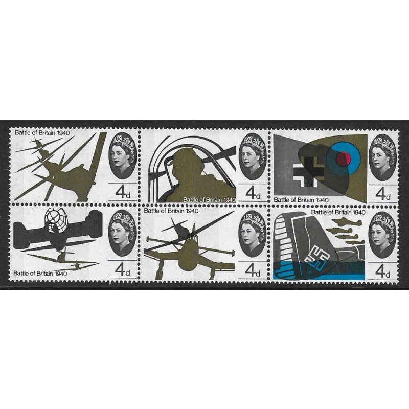 1965 Battle of Britain 4d (phos).PHOSPHOR BANDS PRINTED ON GUMMED SIDE