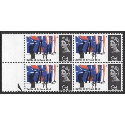 1965 Battle of Britain 9d (phos). TWO DIAGONAL BROAD BANDS ERROR.
