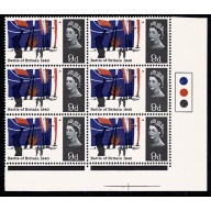 1965 Battle of Britain 9d. Traffic Light block of six. SG 677