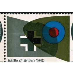 1965 Battle of Britain. (phos) Unmounted Mint set of 8 values. 4d block with listed variety "damaged wing". SG 671p-678p