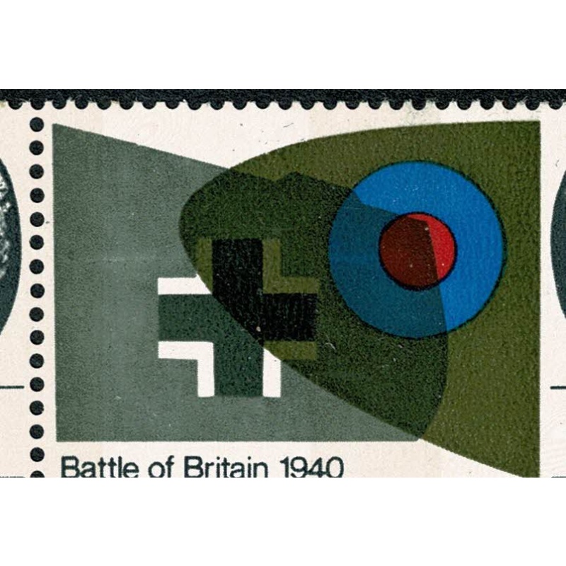 1965 Battle of Britain. (phos) Unmounted Mint set of 8 values. 4d block with listed variety "damaged wing". SG 671p-678p