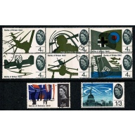 1965 Battle of Britain. Set of 8 values Fine Used. SG 671p-678p