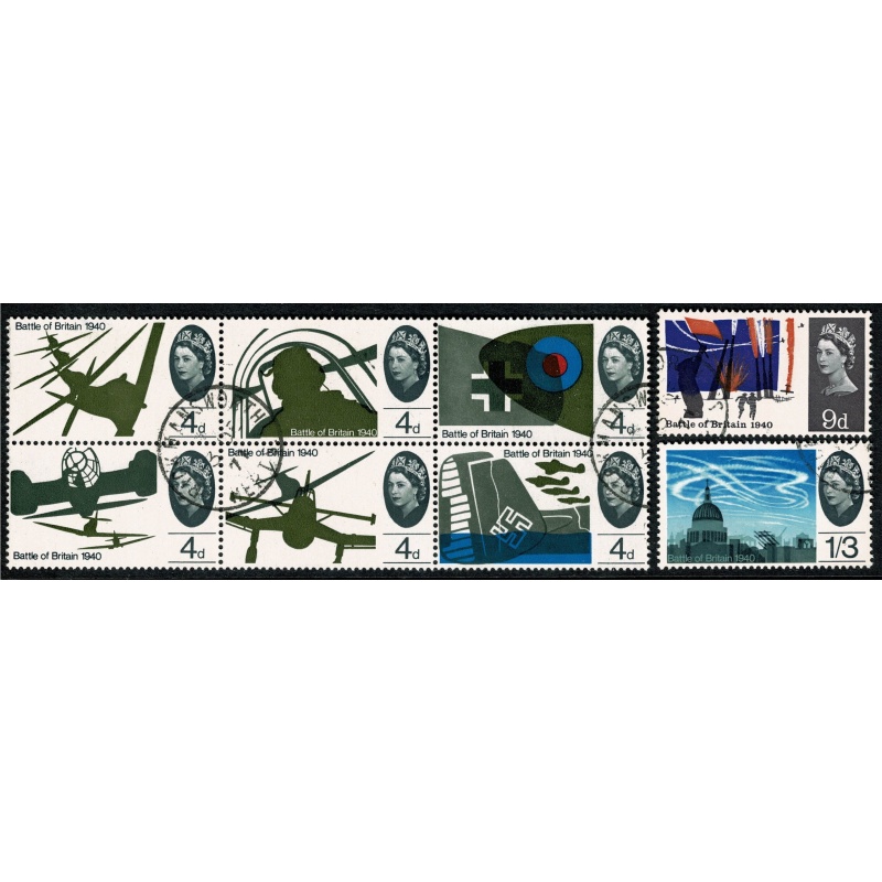 1965 Battle of Britain (ord). Set of 8 values VFU. SG 671-678