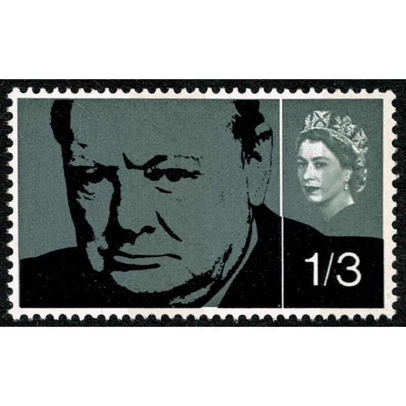 1965 Churchill 1/3 (phos)   TWO BROAD PHOSPHOR BANDS. SG Spec. WP58