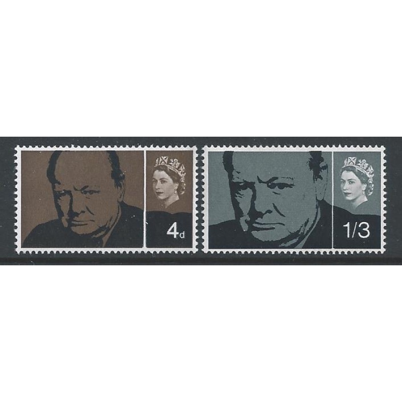 1965 Churchill (phos). Rembrandt. SG 661p-662p