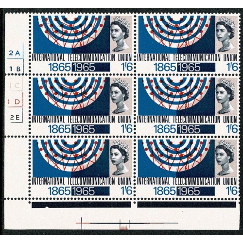 1965 ITU 1/6 (ord). Cyl. 2A 1B  1C 1D 2E no dot.