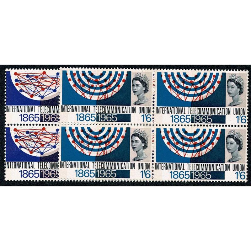 1965 I.T.U. (phos). Blocks of four. SG 683p-684p