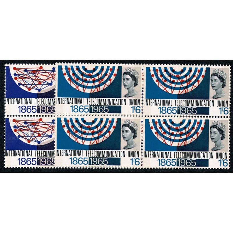 1965 I.T.U. (phos). Blocks of four. SG 683p-684p