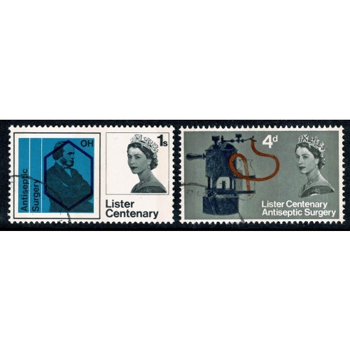1965 Lister Centenary (phos). Set of 2 values. Fine Used. SG 667p-668p