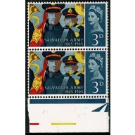 1965 Salvation Army 3d (phos). Listed variety "retouch to V". SG Spec. WP61b