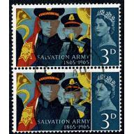1965 Salvation Army (ord). 3d Very Fine Used vertical pair. SG 665