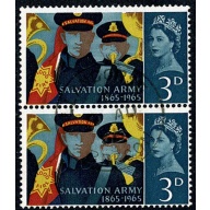 1965 Salvation Army (ord). 3d Very Fine Used vertical pair. SG 665