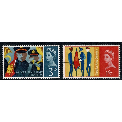 1965 Salvation Army (phos). Set of 2 values. Fine Used. SG 665p-666p
