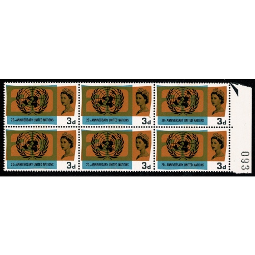 1965 UN 3d (phos). "broken circle" variety. SG 681pa