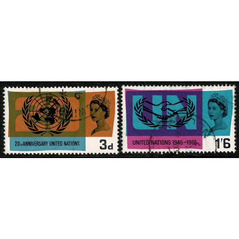 1965 U.N.O. (ord). Fine used set of 2 values. SG 681-682