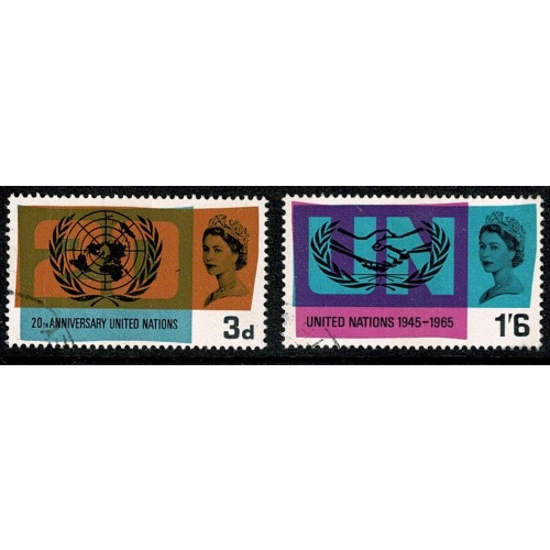 1965 U.N.O. (phos). Fine used set of 2 values. SG 681p-682p