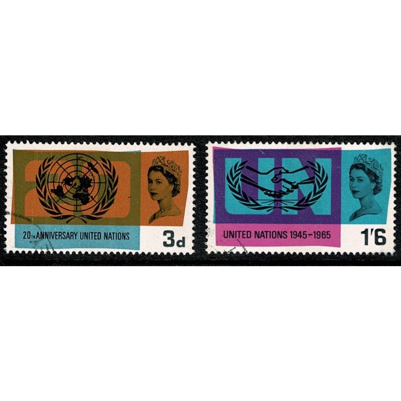 1965 U.N.O. (phos). Fine used set of 2 values. SG 681p-682p