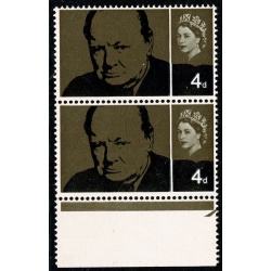 1965 Churchill 4d (ord) Rembrandt printing. Listed variety vertical scratch SG Spec. W56b