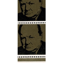 1965 Churchill 4d (ord) Rembrandt printing. Listed variety "vertical scratch" SG Spec. W56b