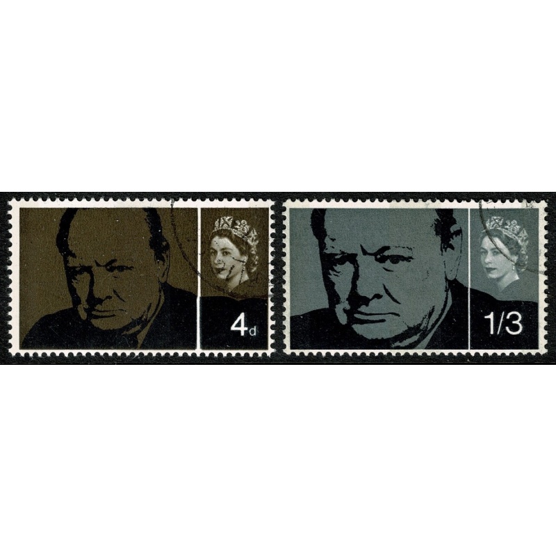 1965 Churchill (phos). Rembrandt. Fine used set of 2 values. SG 661p-662p