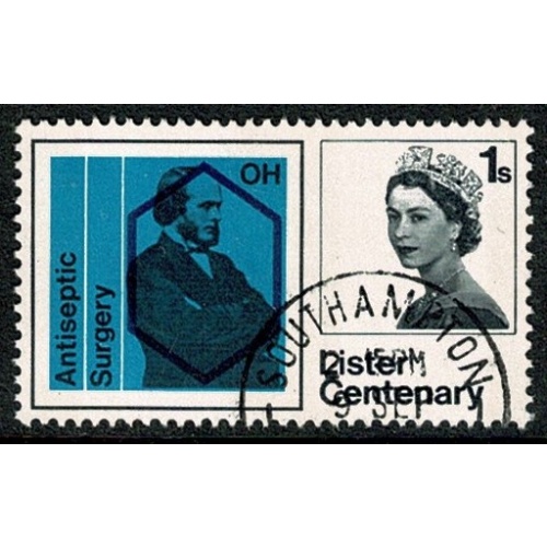 1965 Lister Centenary 1/- (phos). Fine Used. SG 668p