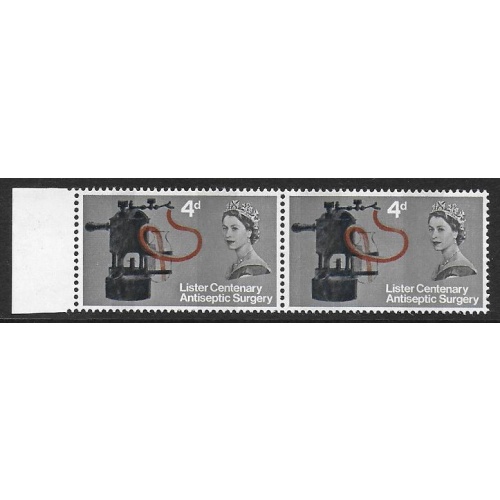 1965 Lister 4d (phos). TWO BAND ERROR. SG Spec. WP66a & b.